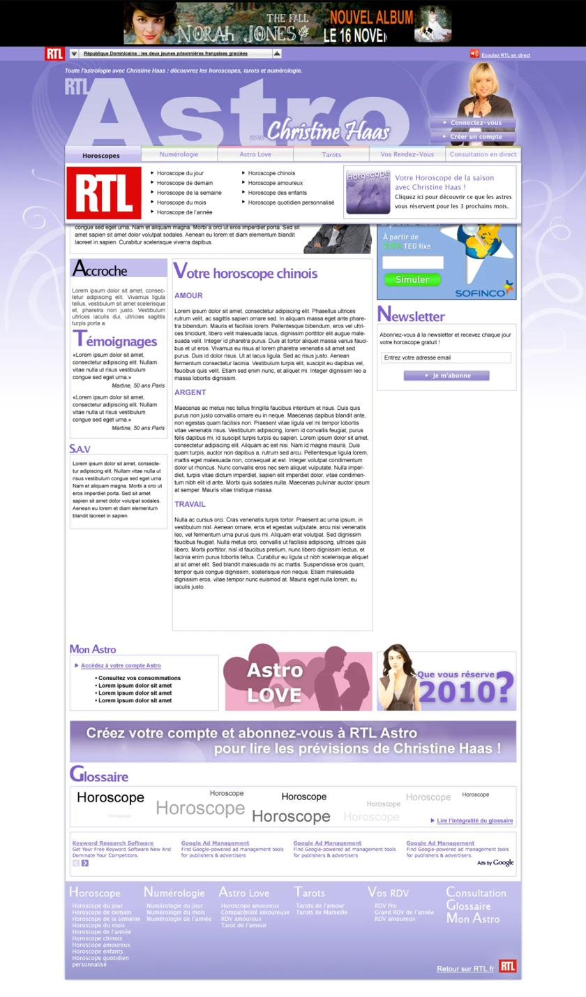 Page Produit RTL Astro